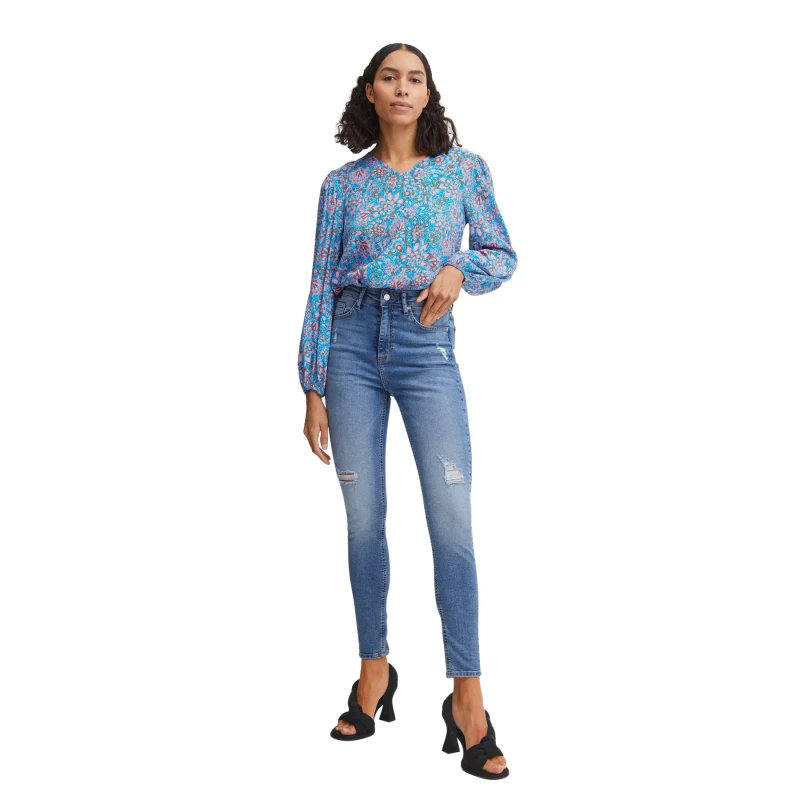 Image of b.Young Blouse long sleeves v neck woman b.young Flouri Bleu Female 40