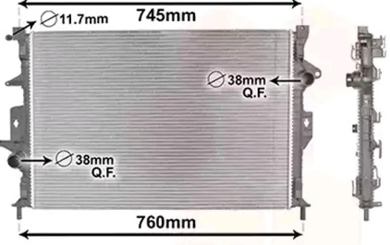 Image of VAN WEZEL 59002186 Engine radiator Aluminium, Brazed cooling fins Radiator,engine cooling (470)