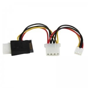 image of Startech LP4 To SATA 15Pin Power Adapter F/M With Floppy Power