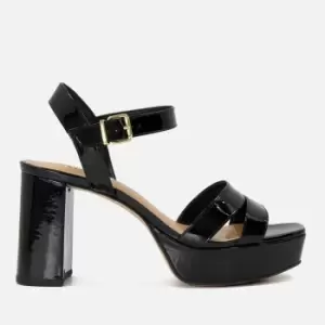 image of Dune Molten Leather Mid-Platform Sandals - UK 8