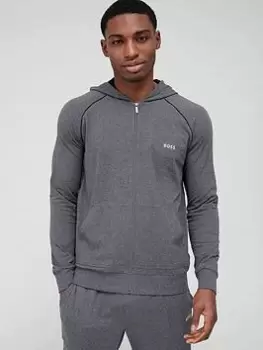 Image of BOSS Bodywear Mix & Match Lounge Zip Through Hoodie - Dark Grey, Size L, Men