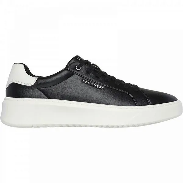 Image of Skechers Mens Court Break Suit Leather Trainers UK Size 10 (EU 45) Black SKE2342-BLK-10