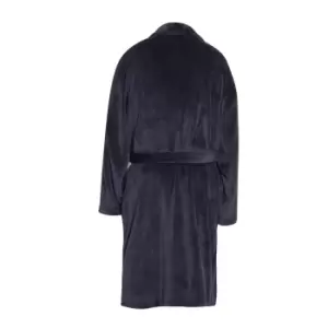 image of Pierre Roche Mens Flannel Fleece Robe (L) (Black)