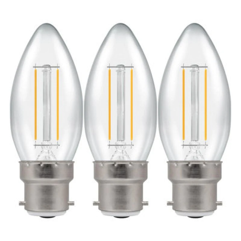 Image of Crompton Lamps LED Candle 2.2W B22 Filament Cool White Clear