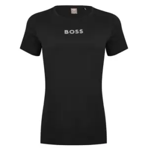 Image of Boss Diamante Logo T-Shirt - Black