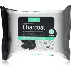 image of Beauty Formulas Charcoal Cleansing Wipes with activated charcoal 25 pc