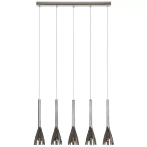 image of Linea Verdace Vase 5 Light Straight Bar Pendant Ceiling Light Chrome