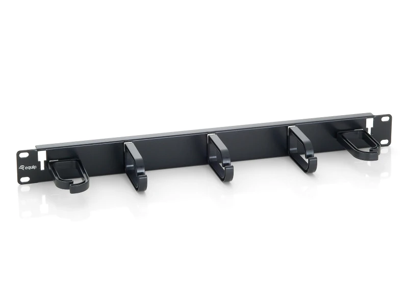 Image of Equip 19" Rack Mount Cable Management Panel. Black (RAL 9005)