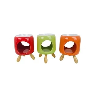 Image of Cylindrical Ceramic Oil Burner with Feet