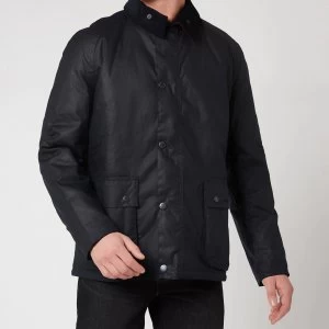 Image of Barbour Tartan Mens Horto Wax Jacket - Navy - M