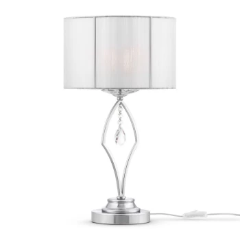 image of Miraggio Table Lamp Chrome & Crystal, 1 Light, E14