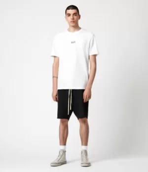 Image of AllSaints Mens Helix Sweat Shorts, Jet Black, Size: M