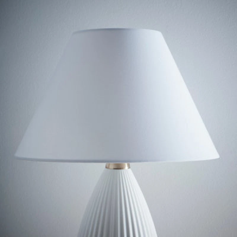 Image of K Living Kliving 14" Traditional White Cotton Coolie Lampshade For Modern Table Lamps And Floor Lamps