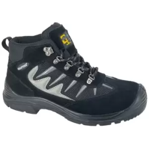 Image of Grafters Mens Real Suede Safety Boots (11 UK) (Black) - Black