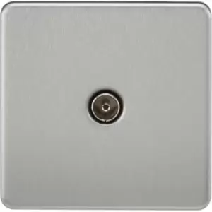 image of MLA Knightsbridge 1 Gang TV Outlet (Non-Isolated) Brushed Chrome - SF0100BC