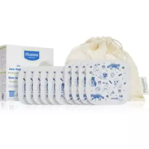 image of Mustela ECO Reusable & Washable Wipes cleansing wipes for children from birth 10 pc