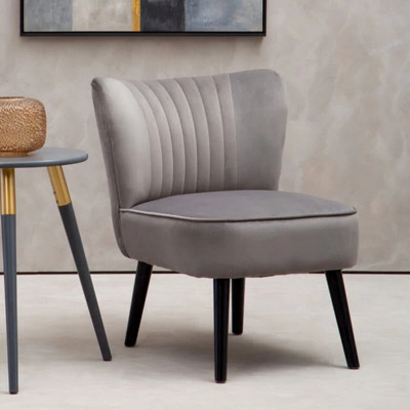 Image of Premier Housewares Interiors by Premier Regents Park Velvet Chair Grey