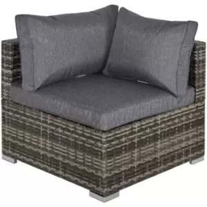 Image of Outsunny - Rattan Corner Sofa Garden Rattan Furniture Single Sofa Chair w/ Cushion