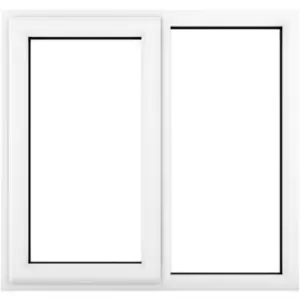 Image of Crystal Casement uPVC Window Left Hand Opening Next To a Fixed Light 1190mm x 1040mm Clear Double Glazing in White