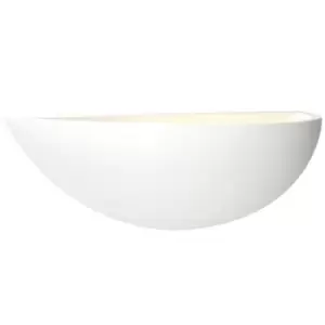 Image of Dimmable LED Wall Light Primed White (ready to paint) Up Lighting Bowl Fitting