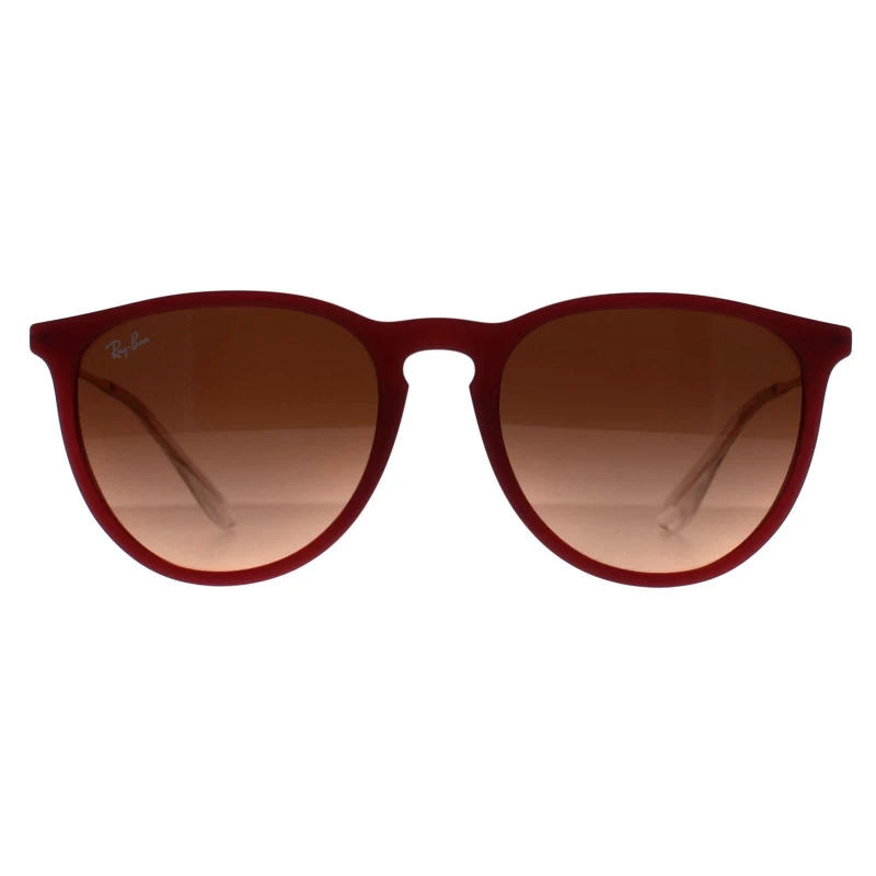 Image of Ray-Ban Womens Round Polished Rubber Violet Pink Gradient Brown RB4171 Erika in Purple Purple Female One Size