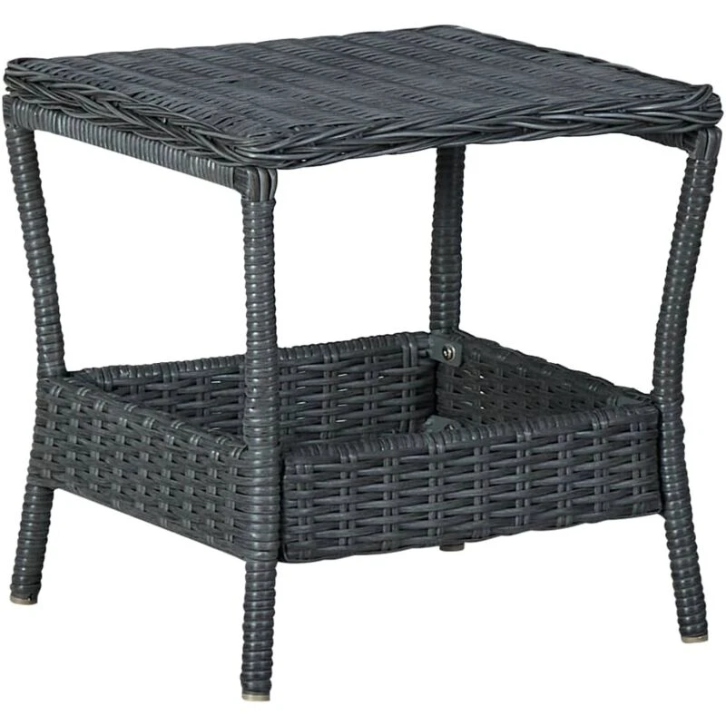 Image of VIDAXL Garden Table Dark Grey 45x45x46.5cm Poly Rattan Vidaxl 8720286156148