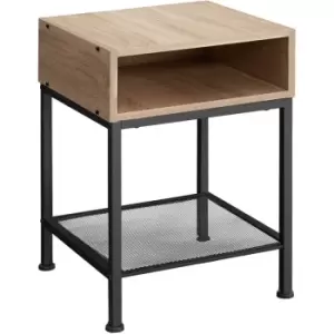 Image of Bedside table Harlow - lamp table, side table, coffee table - industrial wood light, oak Sonoma - industrial wood light, oak Sonoma