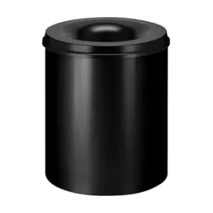 Image of Waste paper bin, self-extinguishing, capacity 80 l, HxØ 540 x 465 mm, body Black / extinguishing lid black