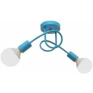 Image of Helam Oxford Multi Arm Semi Flush Ceiling Light Turquoise 38cm