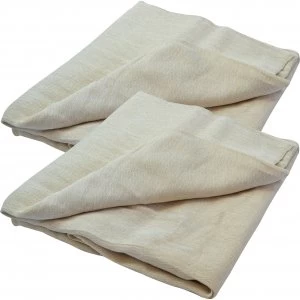 image of Faithfull Cotton Twill Dust Sheet 3.5m 2.6m Pack of 2