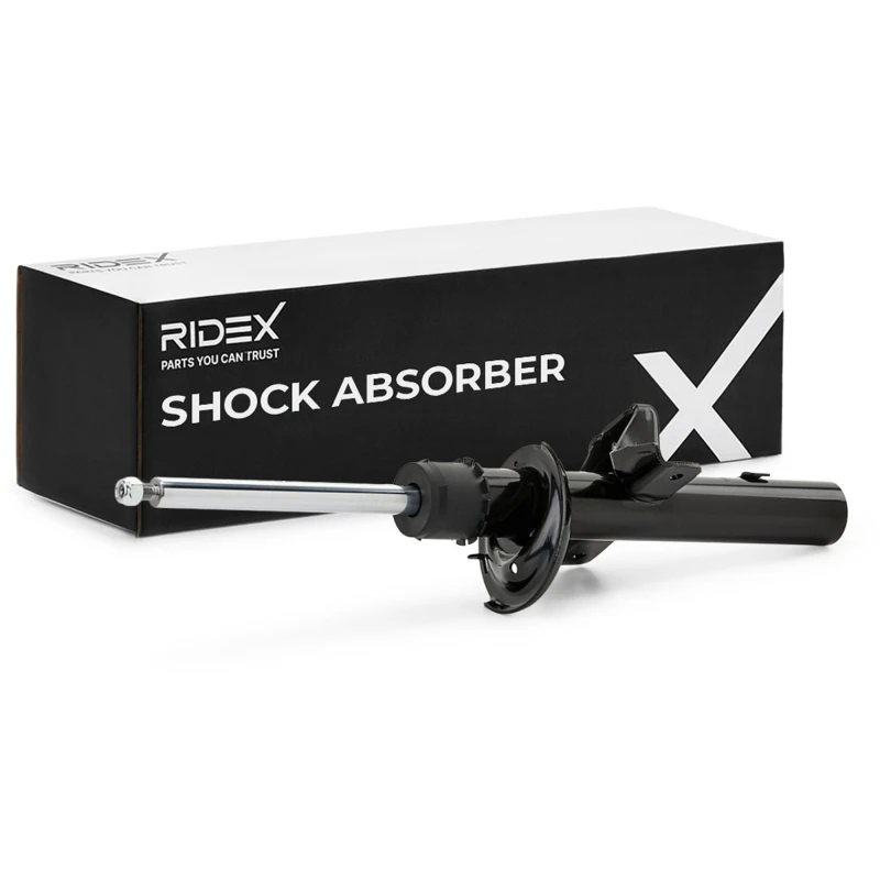 Image of RIDEX 854S0080 Shock absorber Rear Axle, Gas Pressure, Twin-Tube, Suspension Strut, Top pin Shock Absorber (854)