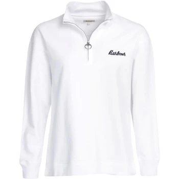 Image of Barbour Josie Half Zip Sweatshirt - White