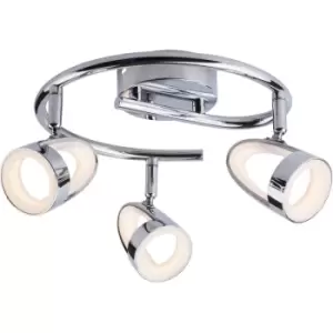 Image of Harperliving - LED Ceiling Spotlight, 3 Lights Polished Chrome Non-Dimmable, Warm White 3000K