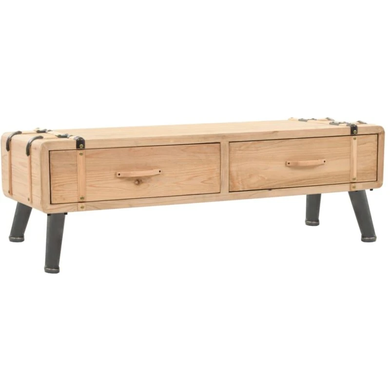 Image of vidaXL Solid Fir Wood TV Cabinet 120x33x35cm Entertainment Centre Stand Unit