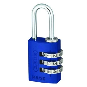 image of ABUS 145 Series Coloured Aluminium Combination Open Shackle Padlock