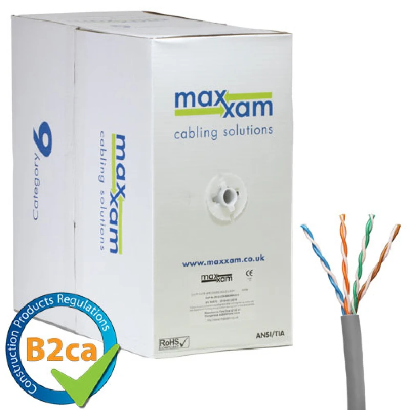 Image of Cablenet Cat6 Grey U/UTP LSOH 24AWG Solid CPR B2ca Cable 305m Reel in