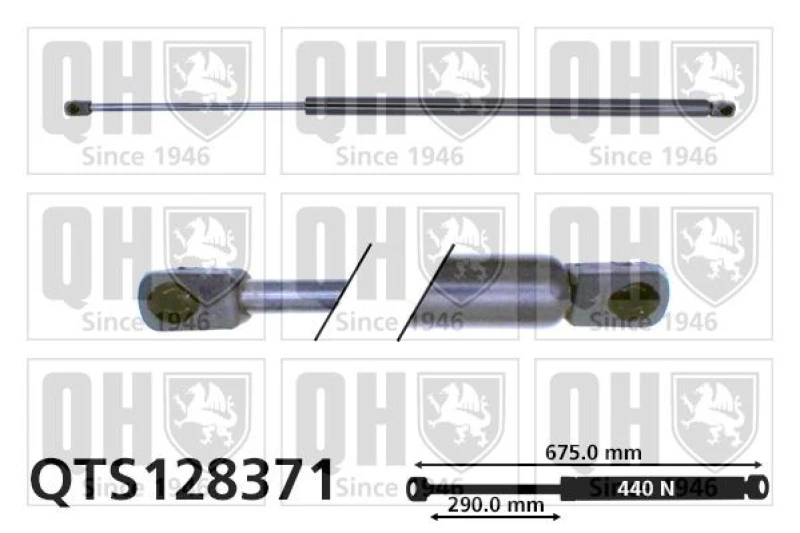 Image of QUINTON HAZELL Tailgate strut QUINTON HAZELL QTS128371