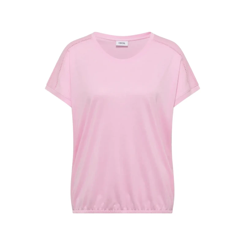 Image of cecil Womens T-Shirt Cecil Solid Lace Rose Female S