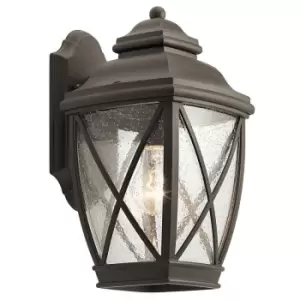 image of Outdoor IP44 1 Bulb Wall Light Lantern Olde Bronze LED E27 60W d01823