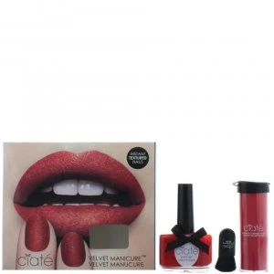 Image of Ciate Velvet Manicure Scarlet Mitten Red Polish Crushed Velvet Powder And Applic