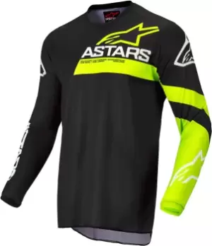 Image of Alpinestars Fluid Chaser Motocross Jersey, black-yellow, Size L, black-yellow, Size L