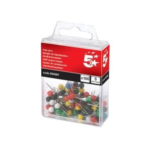 image of 5 Star 5mm Map Pins Head Assorted Pack of 100