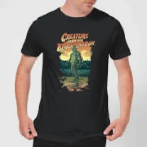 Image of Universal Monsters Creature From The Black Lagoon Illustrated Mens T-Shirt - Black - M