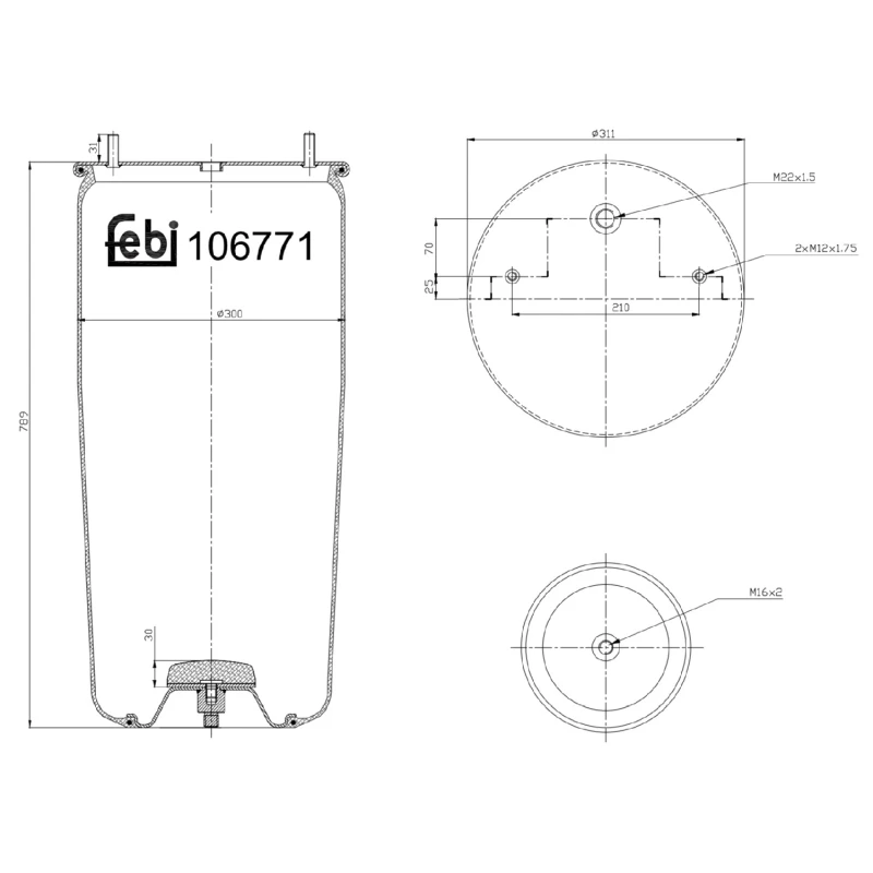 Image of FEBI BILSTEIN 106771 Boot, air suspension Boot,air suspension (324)