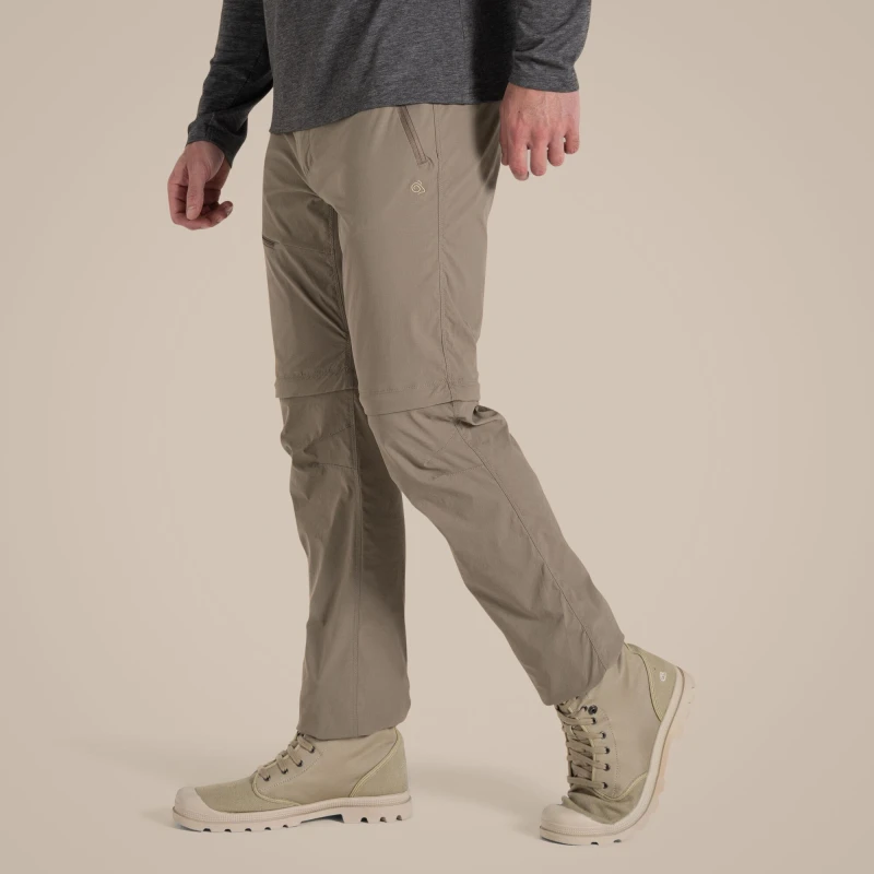 Image of Craghoppers Craghoppers Men NosiLife Pro Insect-Repellent Lightweight Stretch Zip-Off Trouser in Beige Size: 30R Beige 30R Male 5063260002806