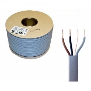 Image of Zexum Grey 1.5mm 16A Brown Black Grey Three Core and Earth 6243Y Flat PVC/PVC Harmonised Lighting Power Cable - 100 Meter