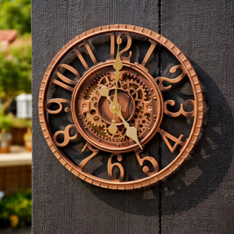 Image of Marco Paul Large Bronze 30Cm Open Faced Skeleton Mechanical Garden Clock