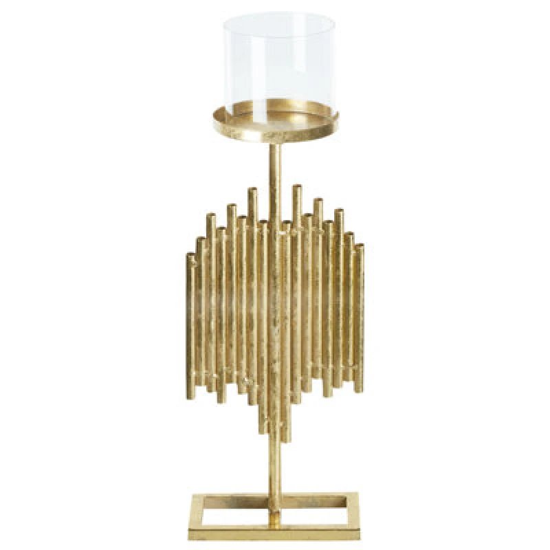 Image of Beliani Candle Holder Nias Metal 53cm Gold