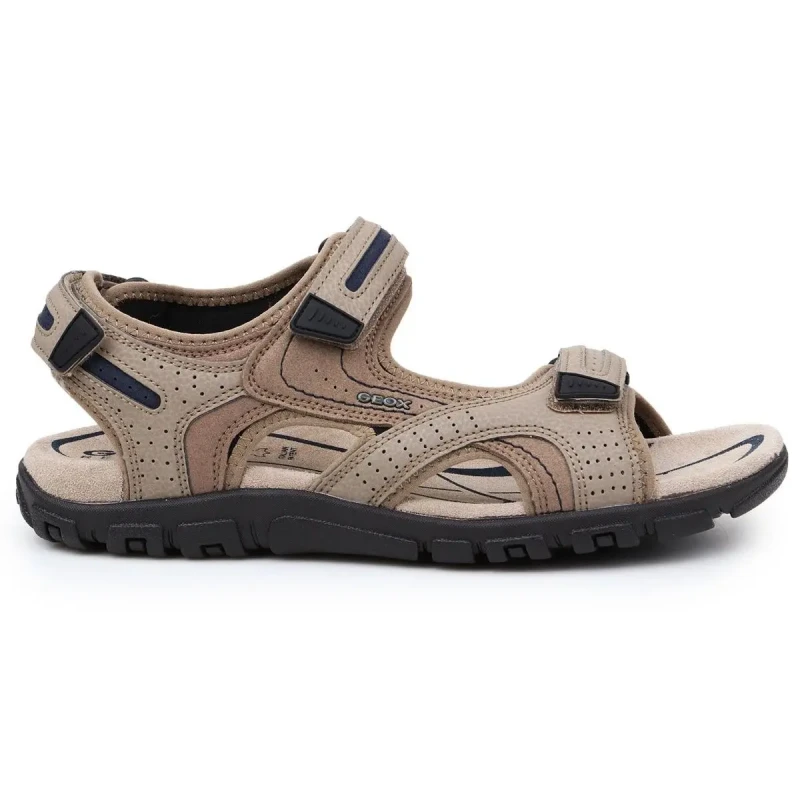 Image of Geox Geox Men UOMO SANDAL STRADA in Light Sand Size: 7 Light Sand 7 Male 8058279227118