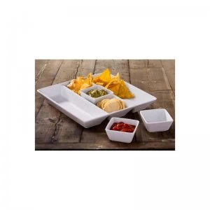 image of Waterside 4 Piece White Chip and Dip Serving Set